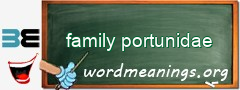 WordMeaning blackboard for family portunidae